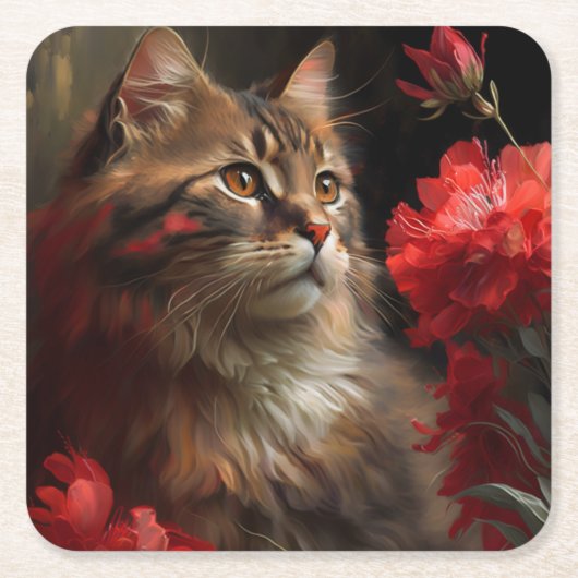 Katzenblende Rechteckiger Pappuntersetzer (Vorderseite)