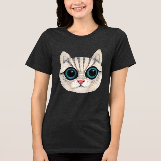 Katzenblick Damen Oberteil Tee T-Shirt (Vorderseite)