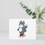 Katzenbowling Bowlingkugel Postkarte (Stehend Vorderseite)
