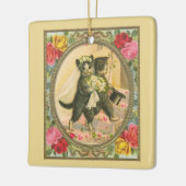 Katzenbräune und groom-gelbe Variante Keramikornament (Links)