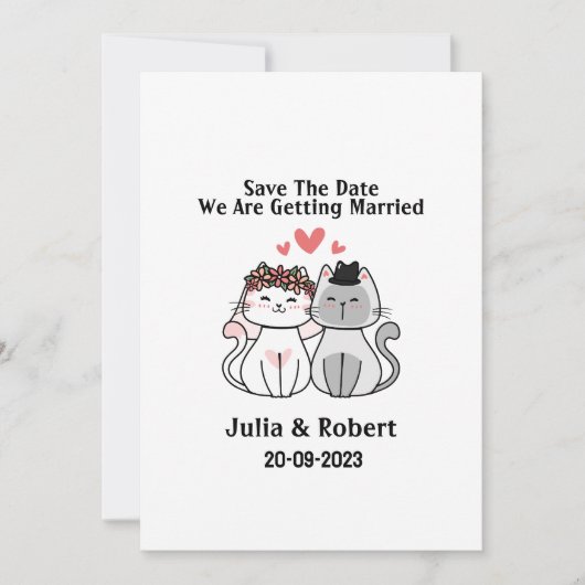 Katzenbräune und Katzenbräuche Save the Date Einladung (Vorderseite)