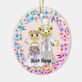 Katzenbräune und Katzenverzierung Keramik Ornament (Links)