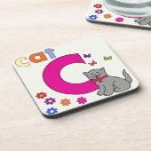 Katzenbrief C Getränkeuntersetzer (Linke Seite)