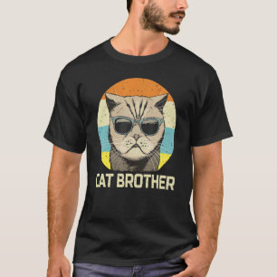 Katzenbruder mit Sonnenbrille Retro-Katze T-Shirt