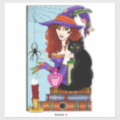 Katzenbücher, Hexereien Aufkleber (Blatt)