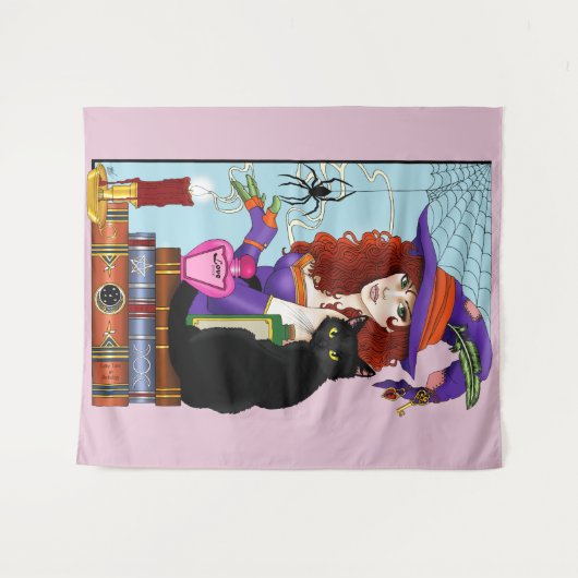 Katzenbücher, Hexereien Wandteppich (Vorderseite (Horizontal))