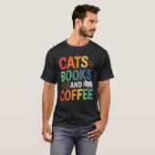 Katzenbücher und Kaffee-Lover T-Shirt (Vorne ganz)