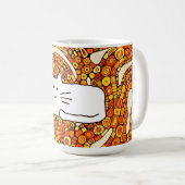 Katzencartoon-Strichzeichnung Kaffeetasse (VorderseiteRechts)