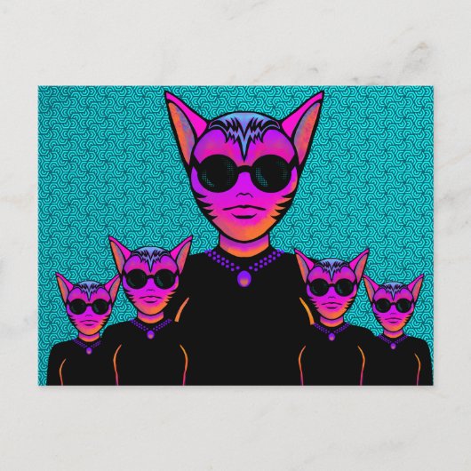 Katzencharakter Postkarte (Vorderseite)