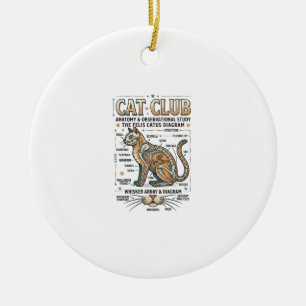 Katzenclub Katze Anatomie Wissenschaftliches Diagr Keramik Ornament