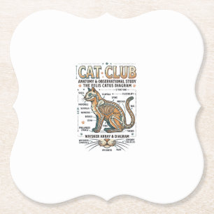 Katzenclub Katze Anatomie Wissenschaftliches Diagr Untersetzer