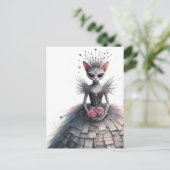 Katzendame der Geschichten Postkarte (Stehend Vorderseite)