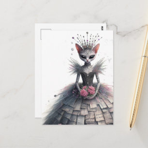 Katzendame der Geschichten Postkarte
