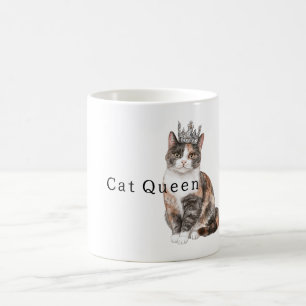 Katzendame mit Krone Kaffeetasse