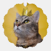 Katzendame Ornament Karte (Vorderseite)