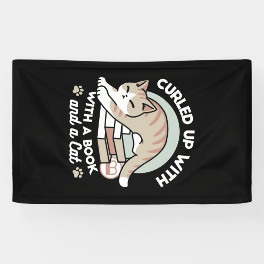 Katzendarstellung buchen - aufgerollt und gemütlic banner (Horizontal)