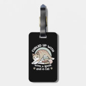 Katzendarstellung buchen - aufgerollt und gemütlic gepäckanhänger (Rückseite vertikal)