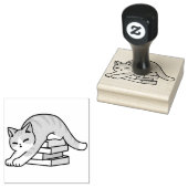 Katzendarstellung buchen - aufgerollt und gemütlic gummistempel (Stempel)