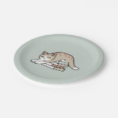 Katzendarstellung buchen - aufgerollt und gemütlic pappteller (Schrägansicht)