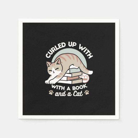 Katzendarstellung buchen - aufgerollt und gemütlic serviette (Vorderseite)