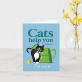Katzendarstellung "Katzen helfen Ihnen im Freien.. Karte (Gelbe Blume)