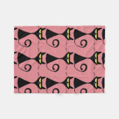 Katzendecken, rosa Fleece mit schwarzem Kitty (Vorderseite (Horizontal))