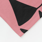 Katzendecken, rosa Fleece mit schwarzem Kitty (Ecke)