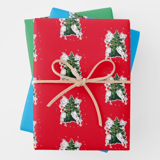 Katzendekoration Weihnachtsbaum Geschenkpapier Set (Beispiel)