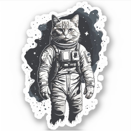 Katzendesign Aufkleber (Vorderseite)