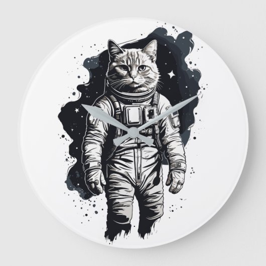 Katzendesign Große Wanduhr (Vorderseite)