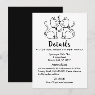 Katzendetails Hochzeitskätzchen Schwarz-weiße Nied Einladung