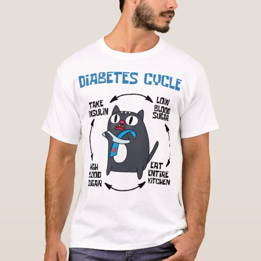 Katzendiabetes-Zyklus T-Shirt (Vorderseite)