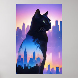 Katzendoppelexposition Haustiere Tierleben Poster