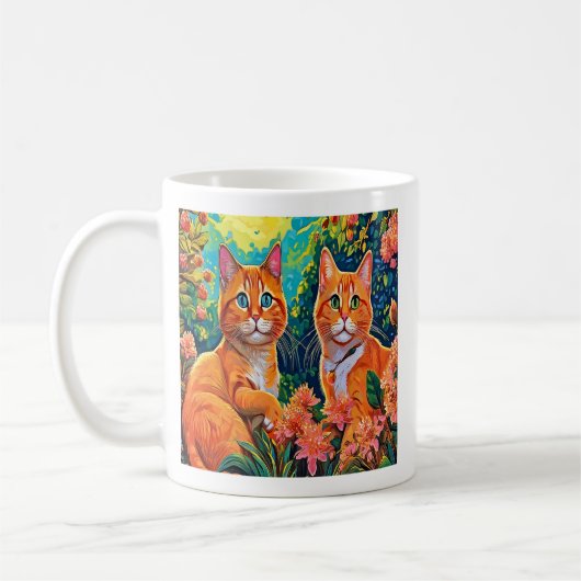 Katzenduo mit Launen Kaffeetasse (Links)