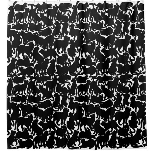 Katzendusche Vorhänge Schwarze Katze Art Bath Deko (Vorderseite)