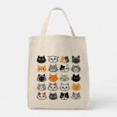 Katzenfacenmuster| Cool Kitty Cat Lover's Tragetasche (Rückseite)