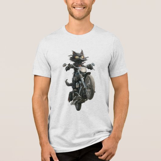 Katzenfahrrad Tri-Blend Shirt (Vorderseite)