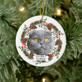 Katzenfalke Keramik Ornament