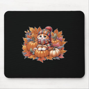 Katzenfall-Blätter-hello-Herbst-Katzenkätzchen-Kät Mousepad