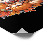Katzenfall-Blätter-hello-Herbst-Katzenkätzchen-Kät Poster (Ecke)