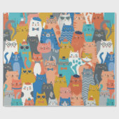 KATZENFAMILIE GESCHENKPAPIER (Flach)