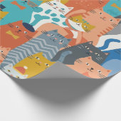 KATZENFAMILIE GESCHENKPAPIER (Ecke)