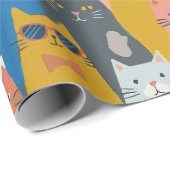 KATZENFAMILIE GESCHENKPAPIER (Rolleneckpunkt)