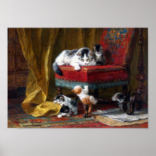 Katzenfamilie, Henriette Ronner-Knip Poster