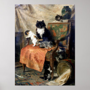 Katzenfamilie Henriëtte Ronner-Knip Poster