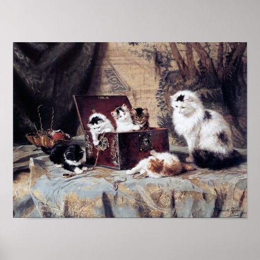 Katzenfamilie, Henriette Ronner-Knip Poster (Vorne)