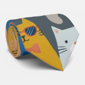 KATZENFAMILIE KRAWATTE (Gerollt)