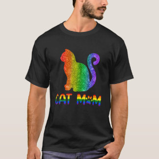 Katzenfarbe Mama Farbiger Regenbogen LGBT Pride Ka T-Shirt