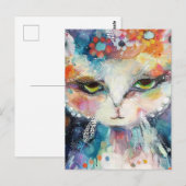 Katzenfarbe Spritzer Postkarte (Vorne/Hinten)