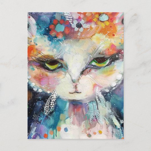 Katzenfarbe Spritzer Postkarte (Vorderseite)